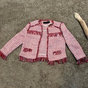 Zara Red Tweed Blazer